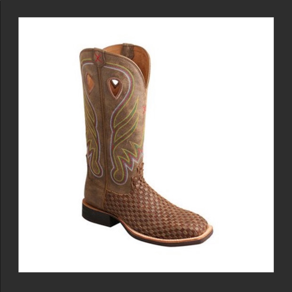 Women's Twisted X WRS0026 Ruff Stock Cowboy Boot size 11 basket weave